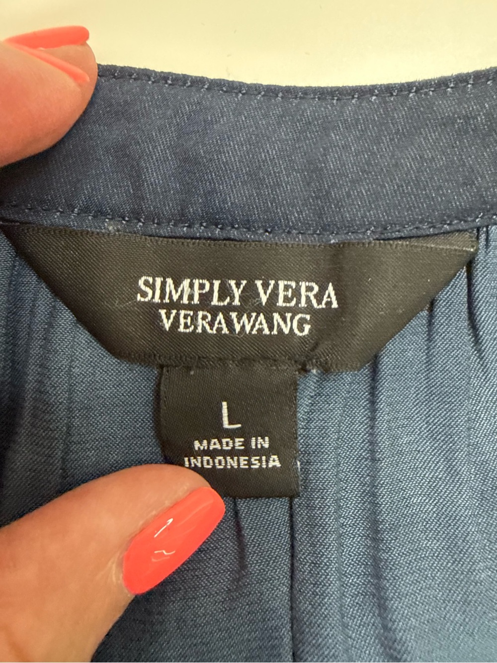 Simply Vera Vera Wang | Peasant Blouse | Navy Blue | Large - Picture 3 of 8